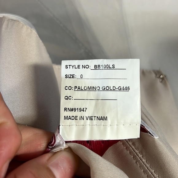 Bella Bridesmaids | BB100LS | in palomino gold | Long Dress size 0 - Picture 13 of 13